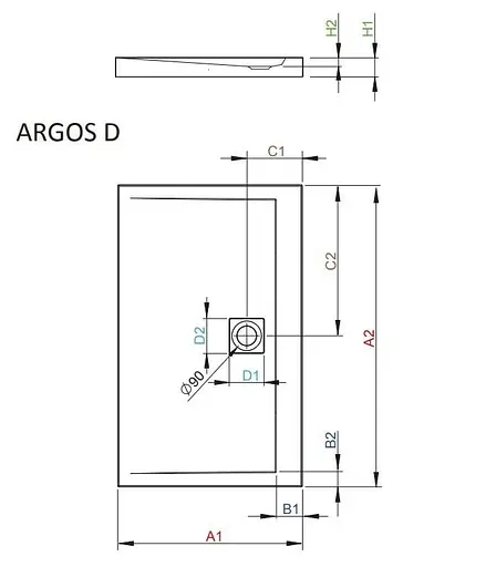 Душовий піддон Radaway Argos D 100x90 4AD910-01 - фото 5