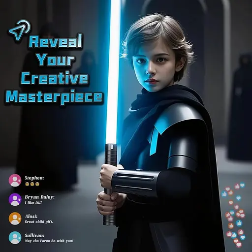 Дитячий світловий меч MOZC, 15 кольорів з 4 режимами та аудіо, USB-C - фото 3