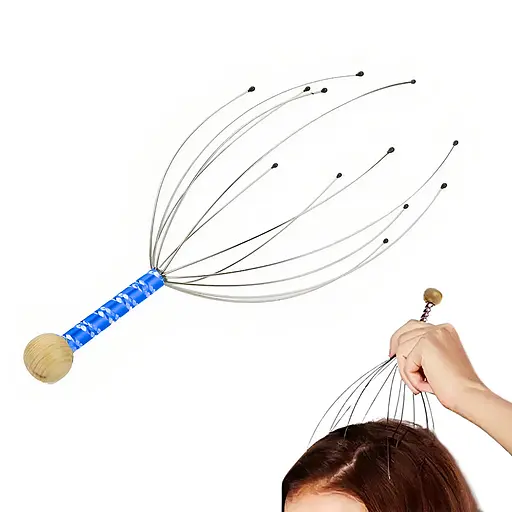 Масажер для голови акупунктурний ручний точковий "Мурашка" Синій, Yu Xin 87665 - фото 2