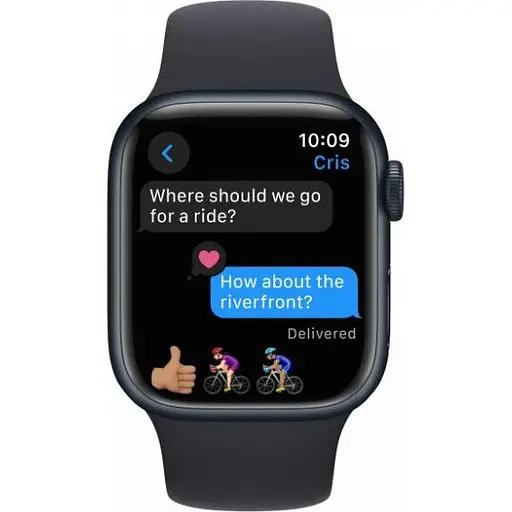 Смарт-часы Apple Watch Series 9 GPS 45 mm Midnight Aluminum Case w. Midnight Sport Band-S/M (MR993) - фото 5