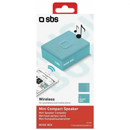 Портативна акустика SBS Music Box Blue (TTSQUARESPEAKERBTLB) - фото 2