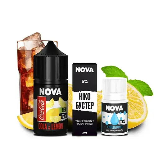 Набор компонентов для самозамеса солевой заправки Nova 30 мл COLA LEMON Лимон Кола, 0-50 мг (18076)