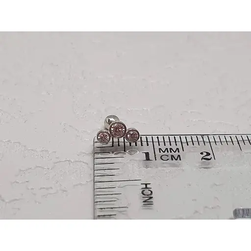 Срібна сережка для пірсингу хелікса Ірій з фіанітами. 40069ШТ - фото 5