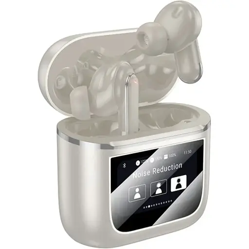 Бездротові навушники Borofone BW67 Gorgeous true wireless ANC+ENC noise reduction touch screen BT headset Champagne Gold - фото 2