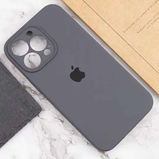 Чехол Epik Silicone Case Full Camera Protective AA для Apple iPhone 15 Pro 6.1 Серый/Dark Gray - фото 6