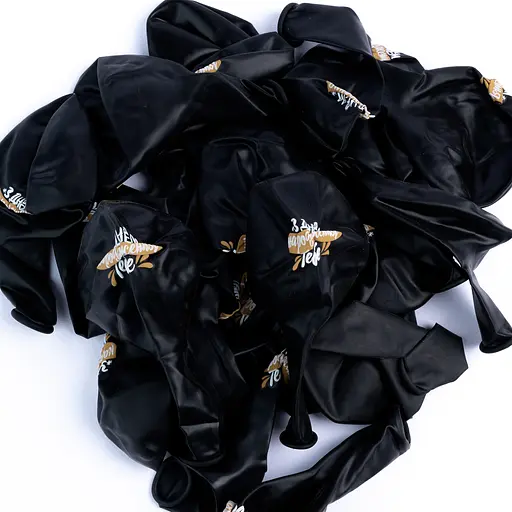 Шарик воздушный латексный с принтом 30 см (25) черный С Днем Рождения тебя, IDEA7-PB-53 - фото 3