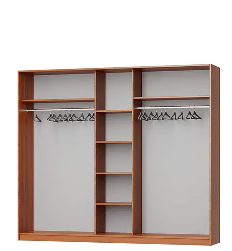 Шафа-купе тридверна MebelStar Уні AL 2ДСП/Дзеркало 240x60x210 см Аляска сірий (MBS-3104) - фото 2