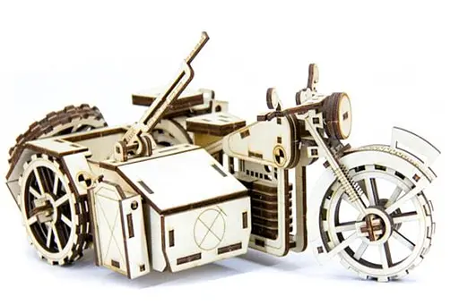 Дерев'яний конструктор Мотоцикл BMW R 75 125 деталей - фото 7