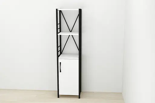 Етажерка 3/34 Ferrum-decor Серії Конект із тумбою 144x34x28 Чорний ДСП Білий (FRD-104421) - фото 2