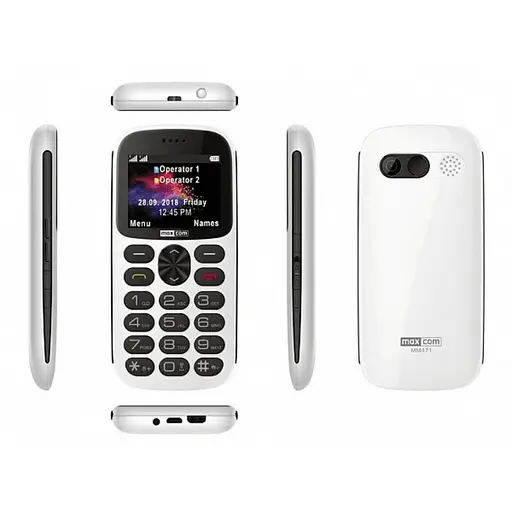 Телефон кнопочный Maxcom MM471 с док станцией белый - фото 5