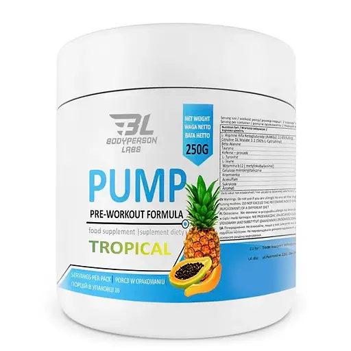 Предтренировочный комплекс Bodyperson Labs Pre-Workout Formula Tropical 250 г (1086-100-80-5150525-20)