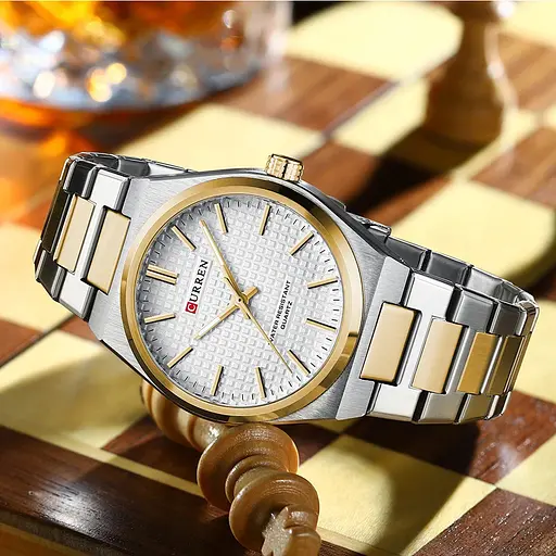 Наручний годинник чоловічий 8439 Silver-Gold-White Curren acs0031430 - фото 2
