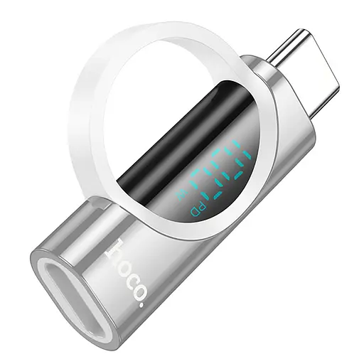 Перехідник Hoco UA32 Type-C male to Type-C female display adapter Silver - фото 3