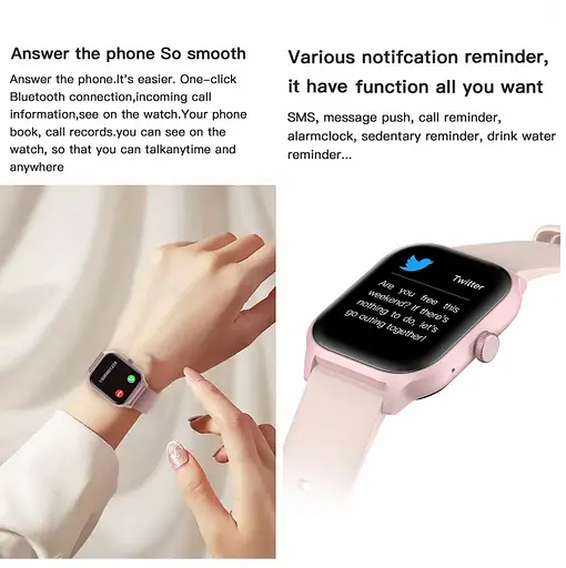 Смарт-часы LEMFO LT10-Y12 стальной ремешок Pink (16857) - фото 2