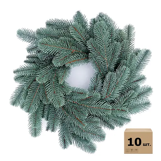 Вінки хвойні різдвяні Hvoya Lux литі блакитні 40 см 10 шт.