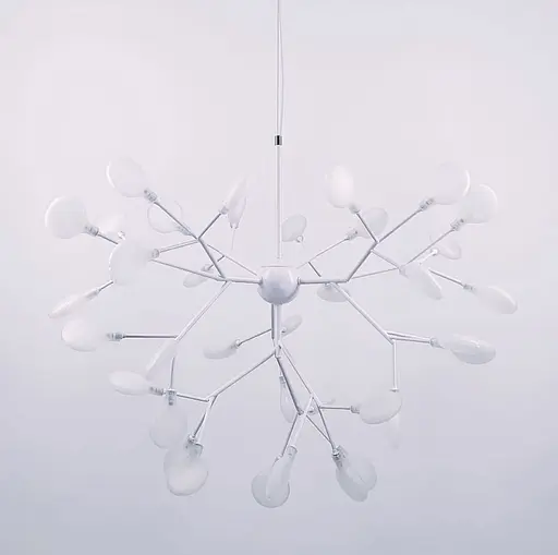 Современная каскадная листовая люстра в белом на 27 ламп Line.F Цвет плафона Графитовый - фото 3