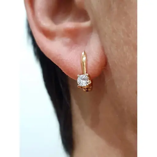 Золоті сережки Qvaliz з фіанітами. С00688Р - фото 2