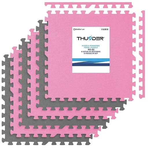 Коврик-пазл THUNDER PZ-02 60 х 60 розово-серый (PZ-02) - фото 1