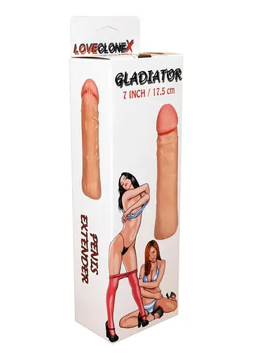 Насадка на пенис LoveCloneX Gladiator 7quot; 17.5 см (телесный) - фото 5