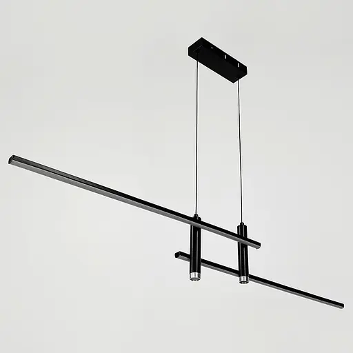 Видовжена люстра у чорному геометричному корпусі 120 см | Арт. K29-1200 BK | Line F - фото 4