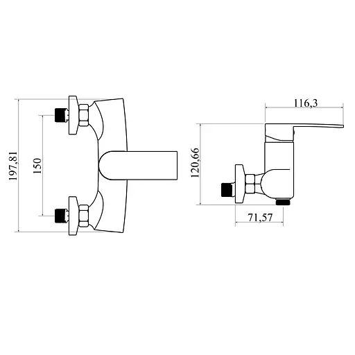 Змішувач для душу DOMINO RONDO DND-105 керамічний зручний для ванної кімнати та душової системи - фото 6