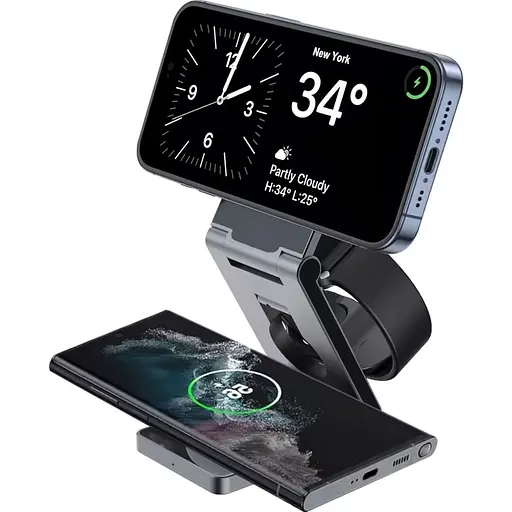 Бездротовий зарядний пристрій Proove Titan Volt 3in1 Gray (WSTV15000003) [131672] - фото 4