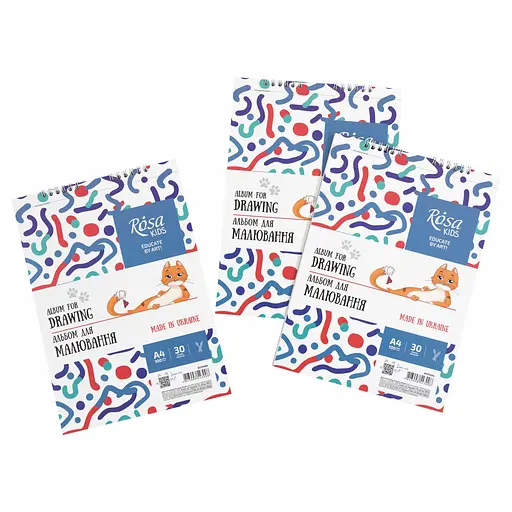 Альбом на спіралі для малювання Cats А4 100г/м2 30л ROSA Kids - фото 2