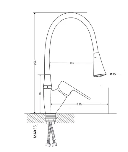 Смеситель для кухни Lidz Tani 007F3, Chrome/Black (k40) LDTAN007F3BCR37649 - фото 5