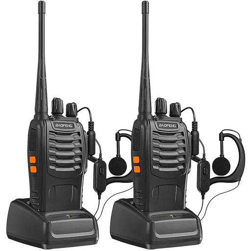 Комплект двох портативних тактичних рацій Baofeng BF-888S 2W з гарнітурою  на 16 каналів UHF400-470 МГц (18837) - фото 2