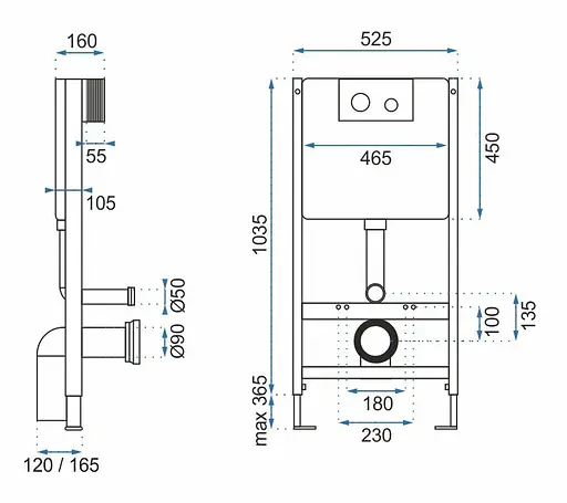 Інсталяція Rea H із золотою кнопкою REA-E9863, Золотий - фото 9