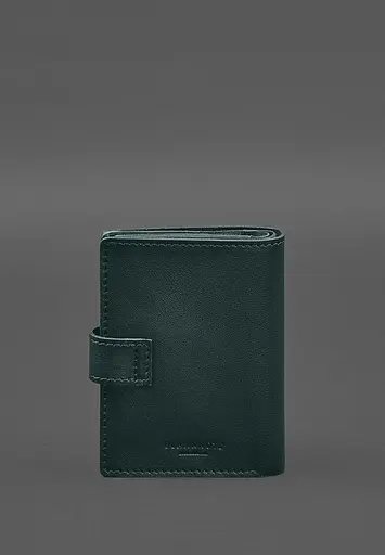 Кожаная обложка-портмоне для военного билета офицера запаса (узкий документ) Зеленый - фото 8