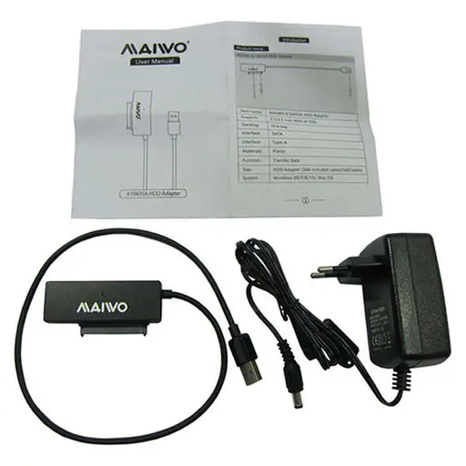 Адаптер Maiwo K104A USB 3.0 - SATA III, с блоком питания 12В/2А (K10435A) - фото 3
