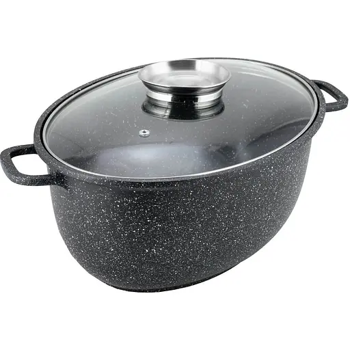 Гусятниця Edenberg EB-9173 з литого алюмінію з мармуровим покриттям з кришкою - фото 1