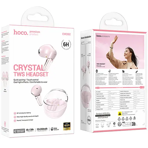 Бездротові TWS навушники Hoco EW202 Magic Pink - фото 2
