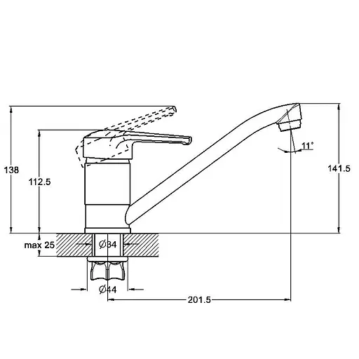 Змішувач для кухні Zegor PED4-A181 одноважільний 30412 - фото 4