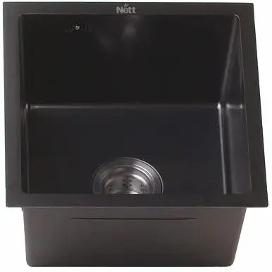 Черная кухонная мойка Nett NВ-5045 из нержавейки 50 см под столешницу 1.5 мм - фото 5