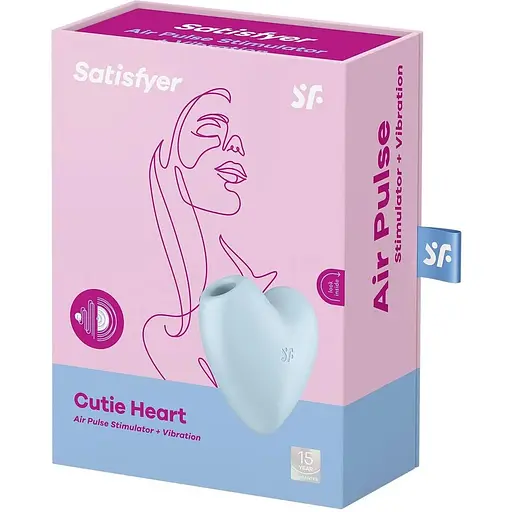 Вакуумный стимулятор-сердце с вибрацией Satisfyer Cutie Heart Blue - фото 7