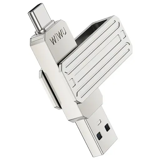 Флеш-накопичувач WIWU Wi-FD001 3in1 (USB-A/C/L) USB 3.0, 32GB Silver