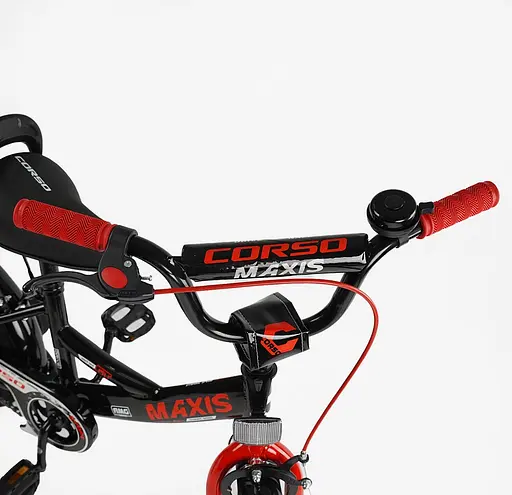 Велосипед 2-х колёсный 14" CL-14602 CORSO MAXIS ручной тормоз, звонок, сидение с ручкой, доп. колёса, собран на 75%, в коробке - фото 5