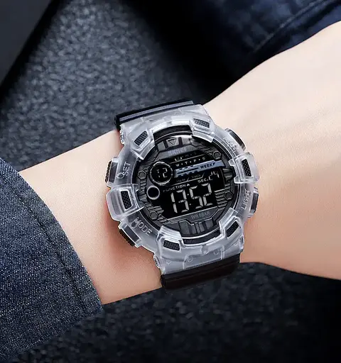 Годинник чоловічий спортивний наручний Skmei 2110 (Чорний з білим) - фото 6