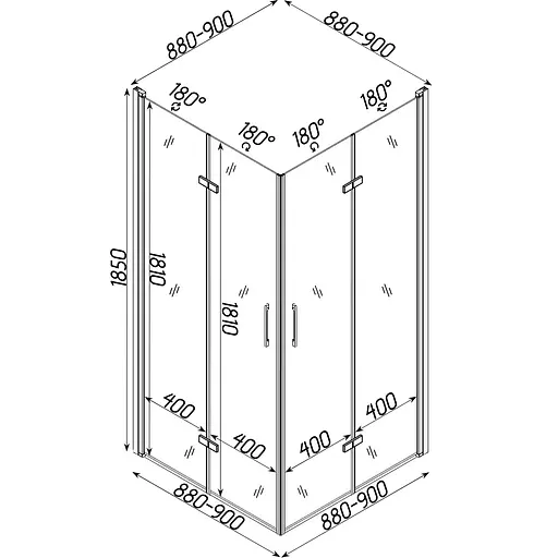 Душевая кабина Bravo PANEW N90TC квадратная, без поддона - фото 13