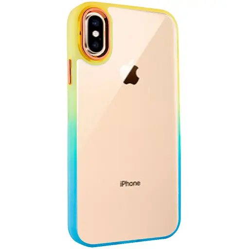 Чехол TPU+PC Fresh sip series для Apple iPhone XS Max 6.5 Бирюзовый/Оранжевый