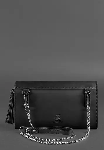 Шкіряна жіноча сумка Еліс чорна crazy horse - фото 4