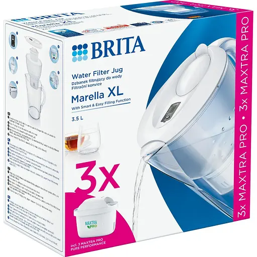 Фільтр-глечик Brita Marella XL Memo MXPro 3.5л White + 3 картриджа (1052782) [150428] - фото 5