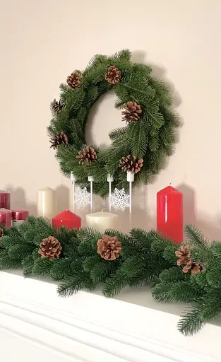 Вінки хвойні різдвяні Hvoya Lux литі зелені 50 см 7 шт. - фото 3