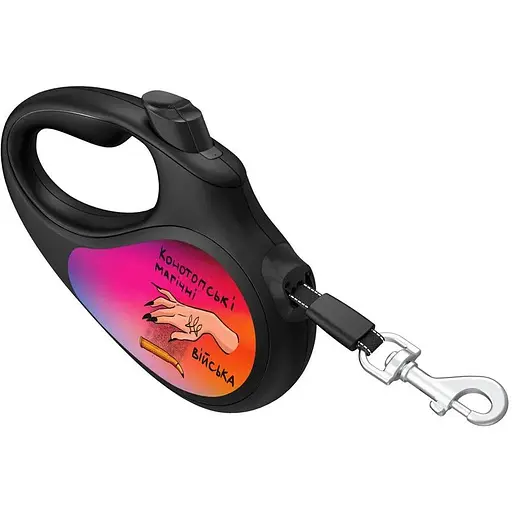 Повідець-рулетка для собак Waudog R-leash, малюнок "Конотопські магічні війська", L, до 50 кг, 5 м, світловідбиваюча стрічка - фото 3