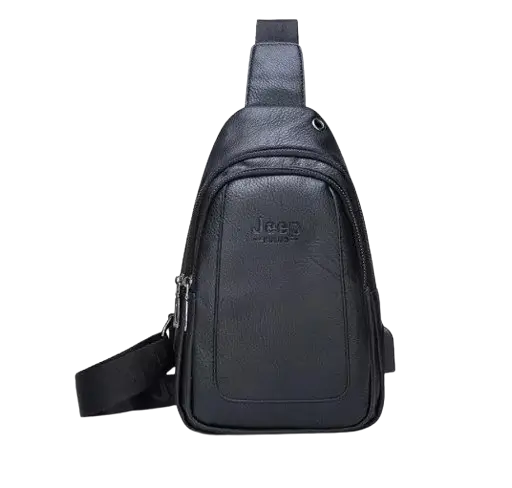 Рюкзак міський шкіряний через плече Fashion style 2019 (fs7932) Чорний