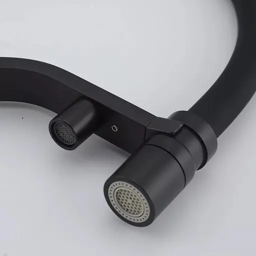 Змішувач для кухні під фільтр з гнучким виливом чорний матовий Frap G4395-66 Чорний матовий - фото 2