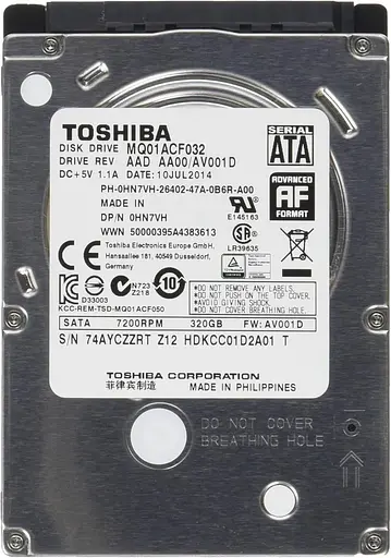 Жорсткий диск Toshiba HDD 2.5" SATA 320GB 7200rpm (MQ01ACF032) - фото 1