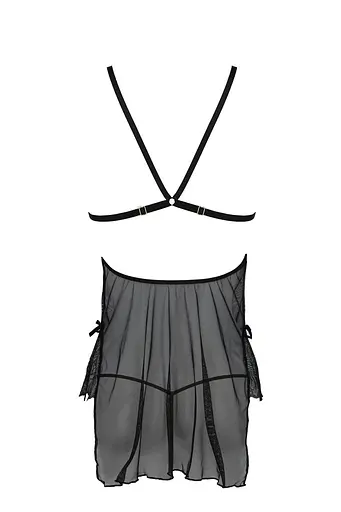 Рубашка Passion DELIENA CHEMISE XXL/XXXL black стрінги із заниженою талією - фото 4